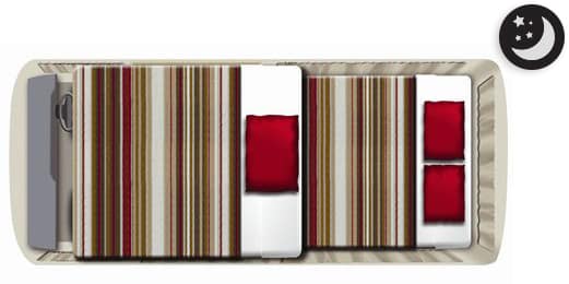 Queenie camper night layout